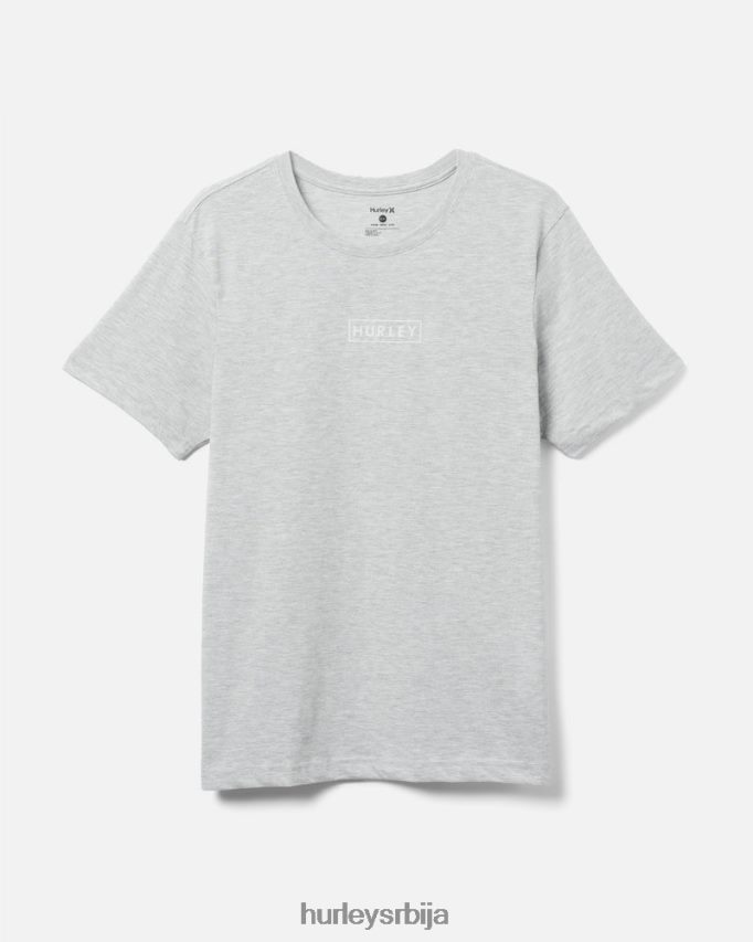 одећу ср Hurley мушкарци мајица са графиком од памучног дреса у кутији са логотипом сива/сива 46R66036