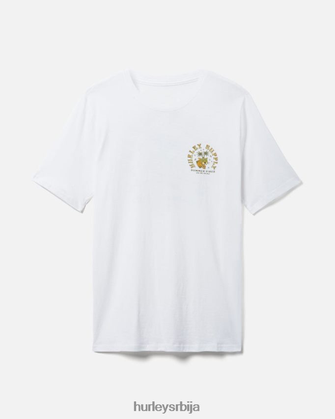одећу ср Hurley мушкарци свакодневно опране летње вибрације кратких рукава бео 46R660368