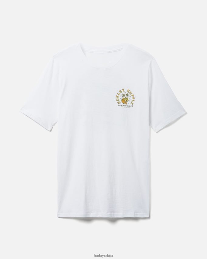 одећу ср Hurley мушкарци свакодневно опране летње вибрације кратких рукава бео 46R660368