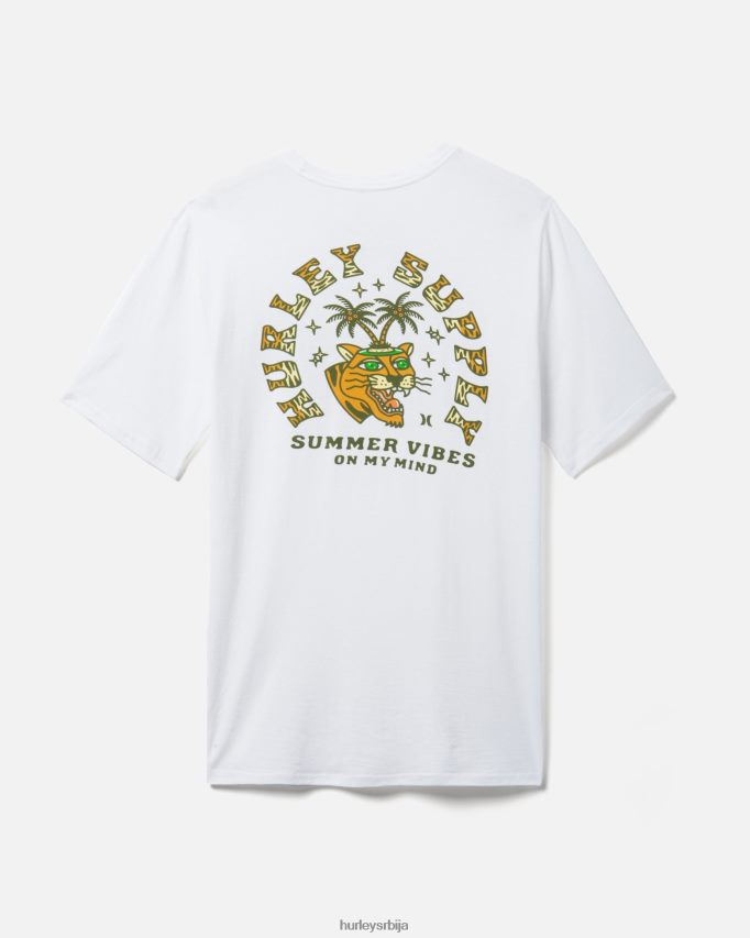 одећу ср Hurley мушкарци свакодневно опране летње вибрације кратких рукава бео 46R660368