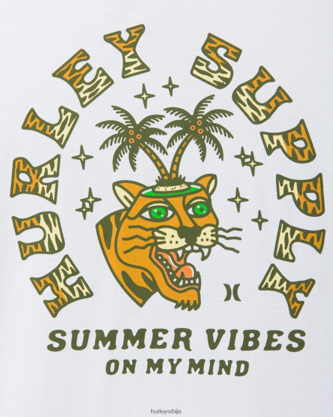 одећу ср Hurley мушкарци свакодневно опране летње вибрације кратких рукава бео 46R660368