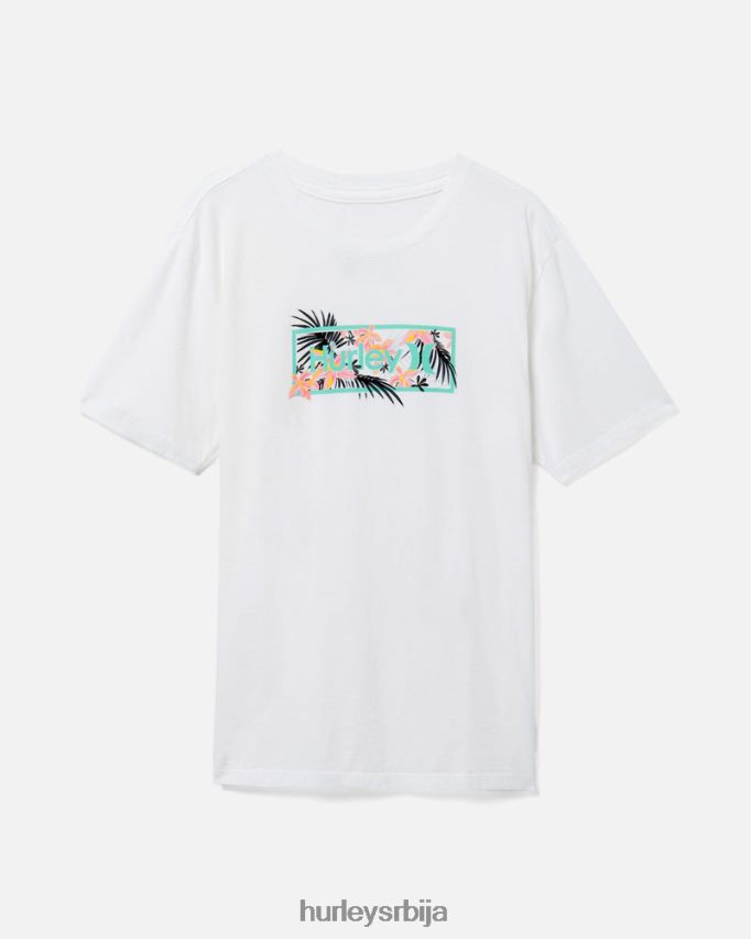 одећу ср Hurley мушкарци свакодневна опрана тропиц оптиц мајица кратких рукава бео 46R660399