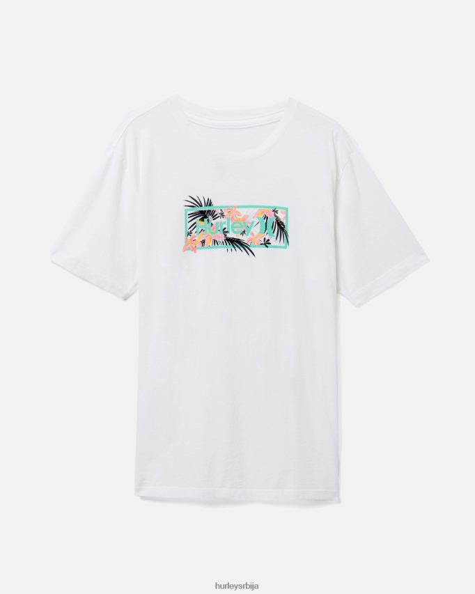 одећу ср Hurley мушкарци свакодневна опрана тропиц оптиц мајица кратких рукава бео 46R660399