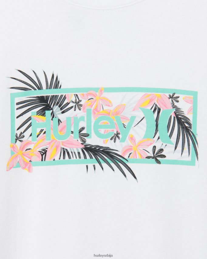 одећу ср Hurley мушкарци свакодневна опрана тропиц оптиц мајица кратких рукава бео 46R660399