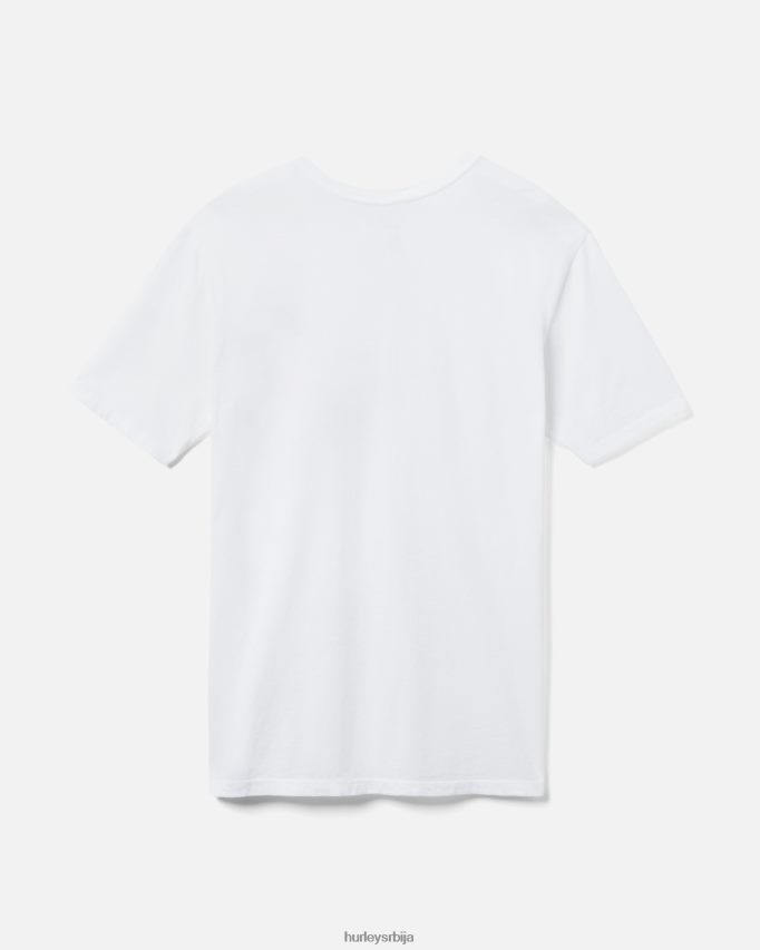 одећу ср Hurley мушкарци свакодневна опрана мајица кратких рукава са џепом ала моана фастлане бео 46R660405