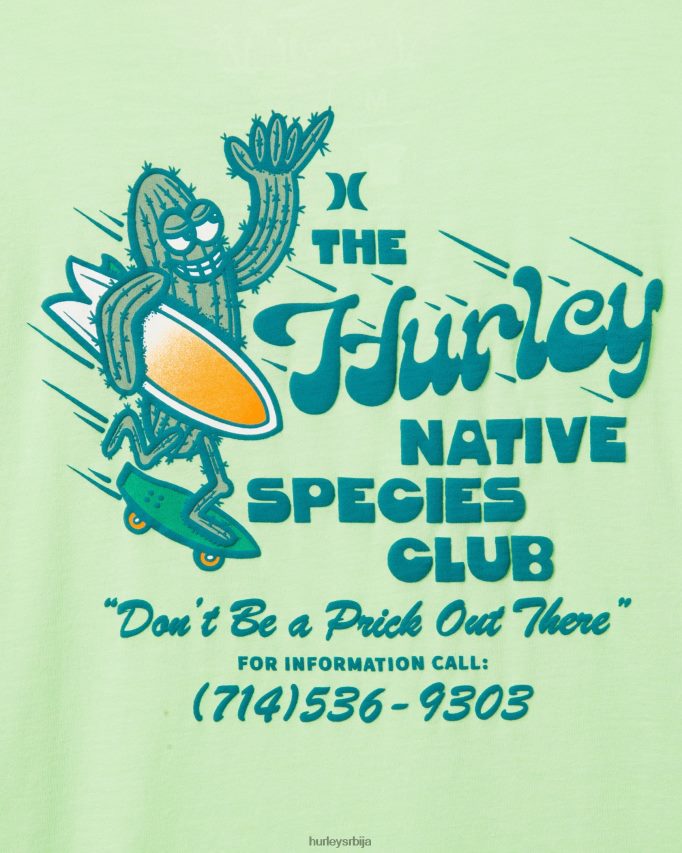 одећу ср Hurley мушкарци свакодневно опрана шатки мајица кратких рукава светло зелена 46R660409