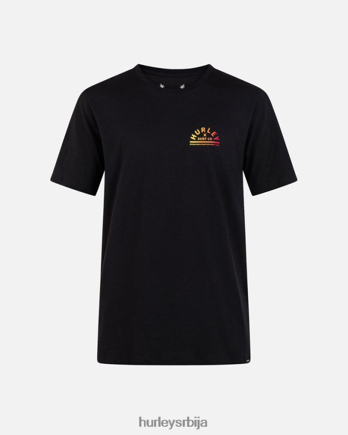 одећу ср Hurley мушкарци свакодневна мајица кратких рукава полумесеца црн 46R66064