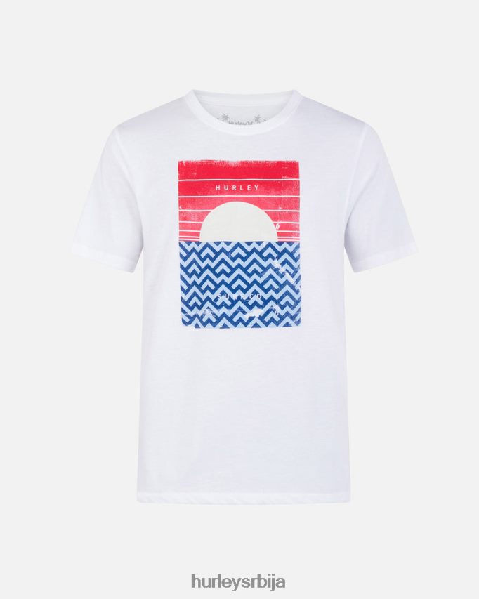 одећу ср Hurley мушкарци мајица кратких рукава за свакодневно стрпљење бео 46R66075