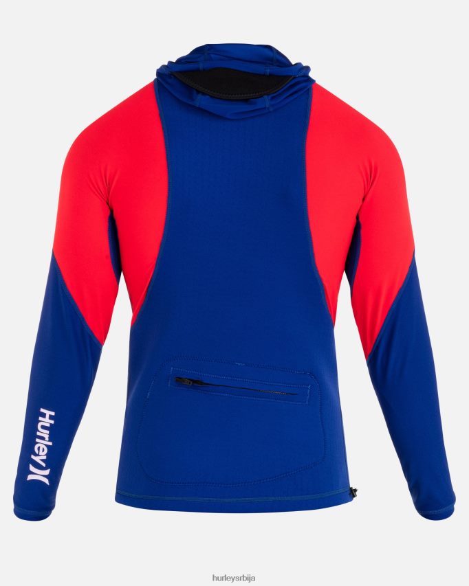 одећу ср Hurley мушкарци каи ленни к мајица за сурфовање са капуљачом дугих рукава обалске страже дубоко краљевско плаво 46R660271