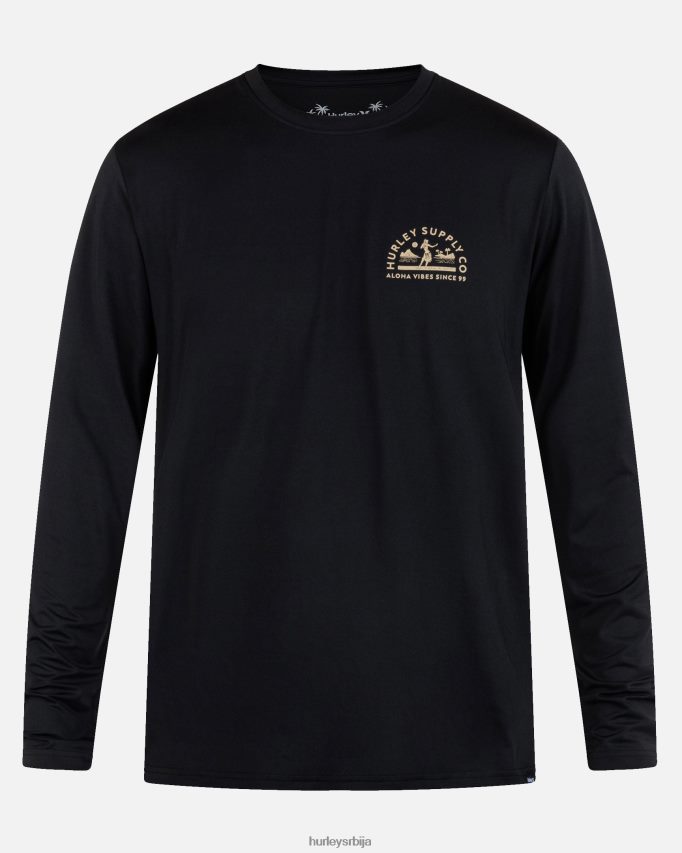 одећу ср Hurley мушкарци свакодневни хибрид навише дугих рукава црн 46R660275