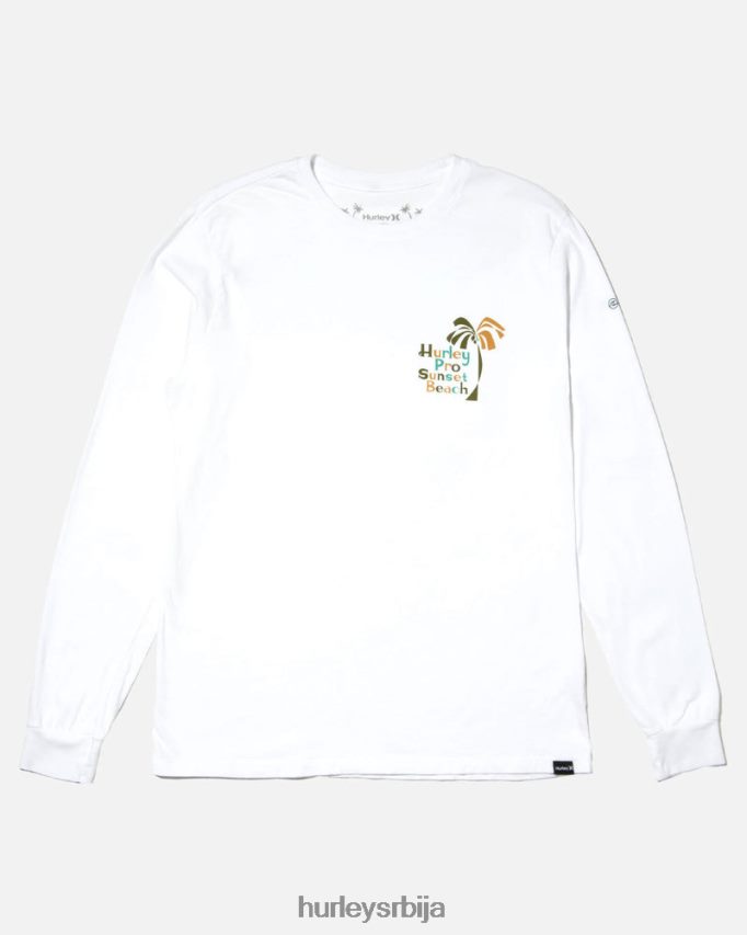 одећу ср Hurley мушкарци Про сунсет беацх мајица дугих рукава бео 46R660404