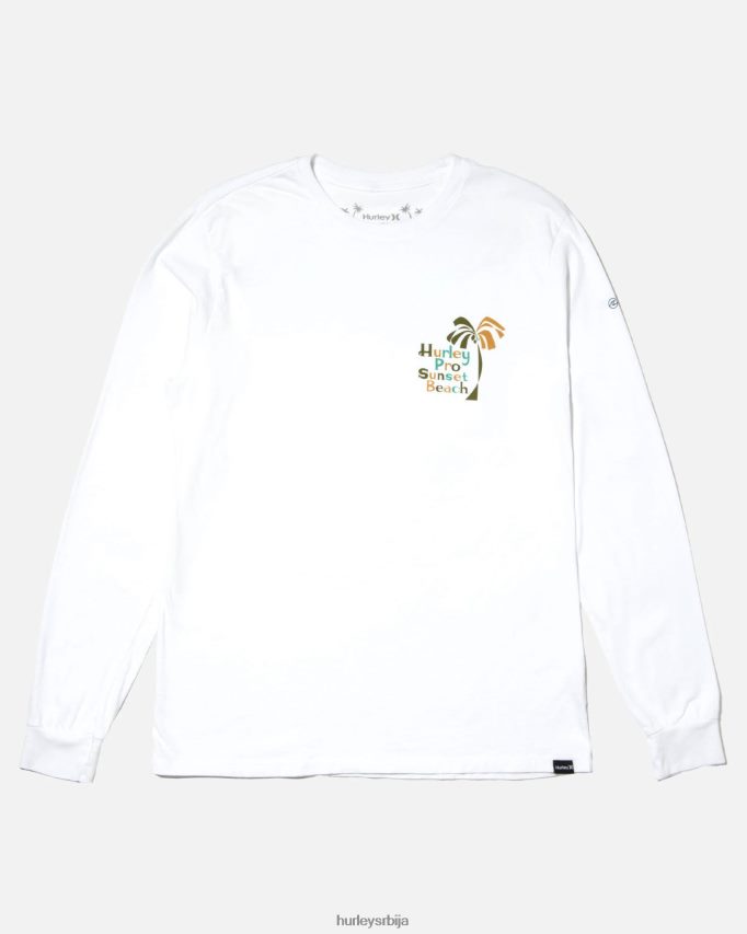 одећу ср Hurley мушкарци Про сунсет беацх мајица дугих рукава бео 46R660404
